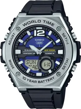 Японские наручные  мужские часы Casio MWQ-100-2A. Коллекция Ana-Digi