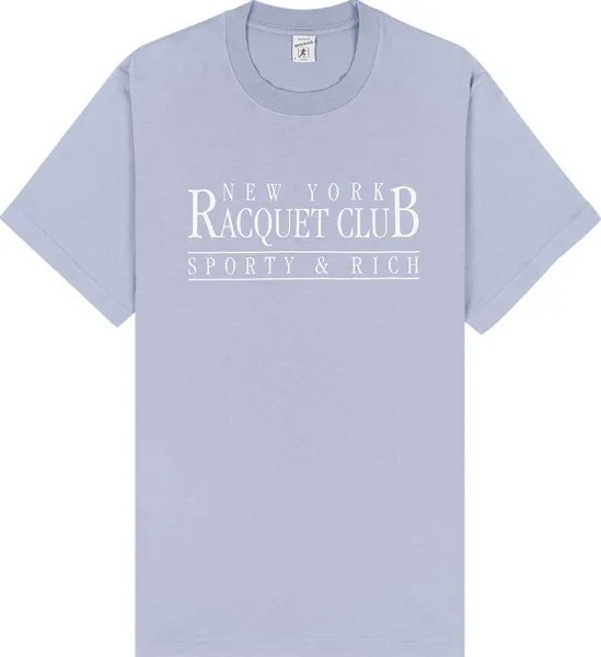 Футболка Sporty & Rich NY Racquet Club  'Washed Periwinkle/White', фиолетовый