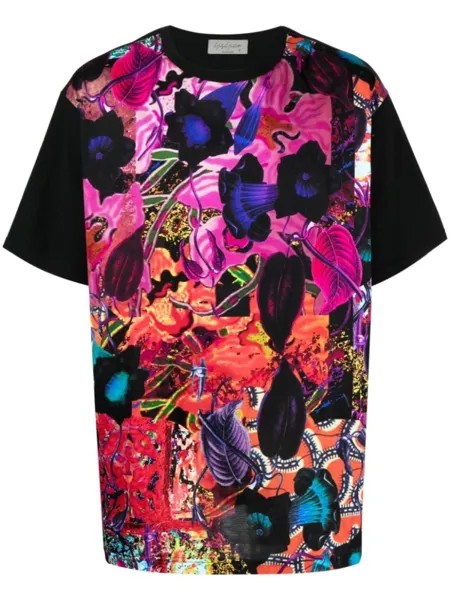 Yohji Yamamoto футболка в технике пэчворк, черный