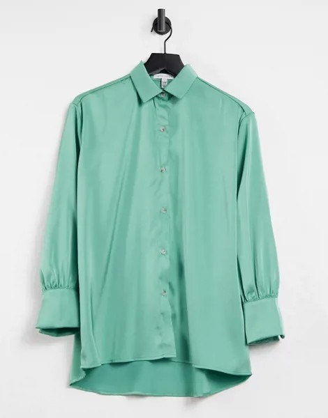 Зеленая рубашка с манжетами в стиле oversized Pretty Lavish-Зеленый цвет