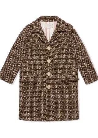 Gucci Kids пальто с узором Square G