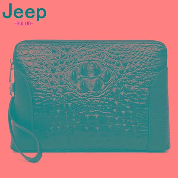 Мужские кошельки из бычьей кожи JEEP BULUO, оранжевая вместительная сумка-клатч на молнии и с отделением для мобильного телефона, деловой портмо...
