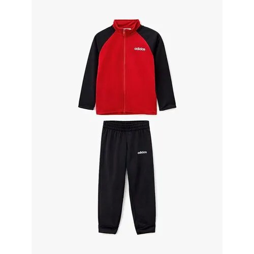 Костюм adidas для мальчиков, олимпийка и брюки, размер 116, черный, красный