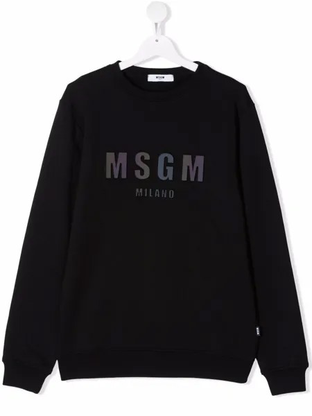 MSGM Kids толстовка с нашивкой-логотипом
