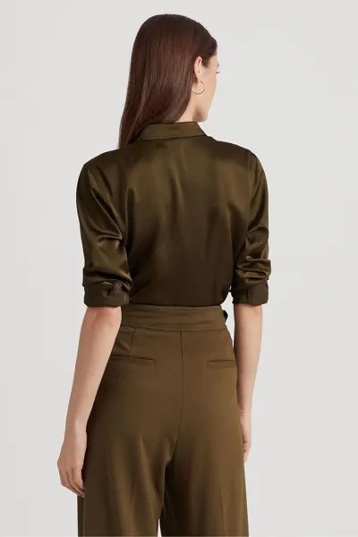 Атласная рубашка Jamelko Charmeuse Lauren Ralph Lauren, зеленый