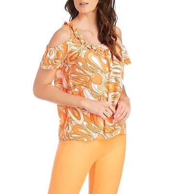 Женская блузка с открытыми плечами Michael Kors, мандариновый цвет, большой размер