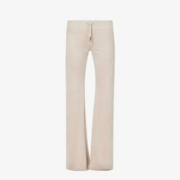 Велюровые брюки layla с вышитым логотипом Juicy Couture, цвет string509