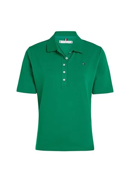 Зеленая женская футболка-поло 1985 REG PIQUE POLO SS Tommy Hilfiger, зеленый