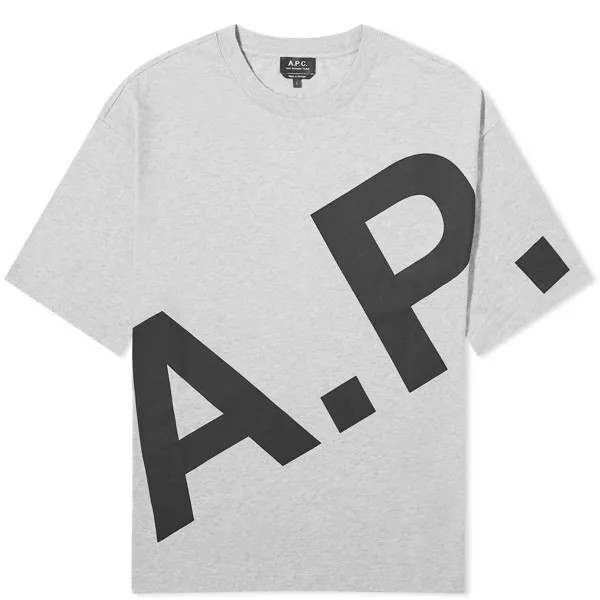 Футболка A.P.C. Cory All Over Logo, цвет Heather Grey