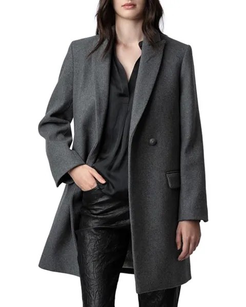 Пальто Marco из смесовой шерсти с острыми лацканами Zadig & Voltaire, цвет Gray
