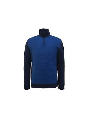 Мужской темно-синий свитер ALFANI с цветными блоками, классический крой, с молнией в четверть, размер S