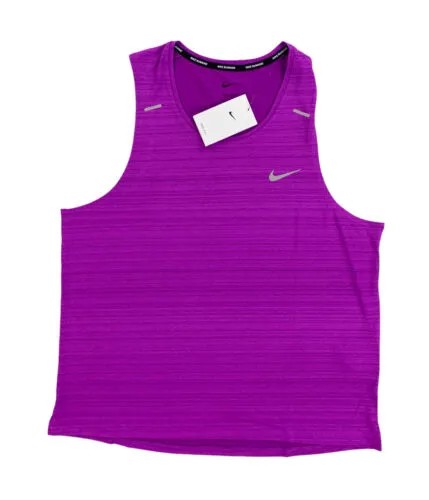 НОВАЯ мужская майка Nike Dri-Fit Miler с коротким рукавом для бега фиолетовая CU5982
