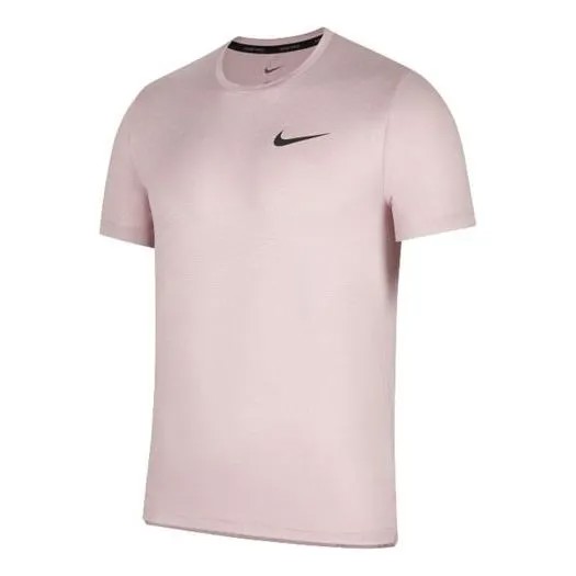 Футболка Men's Nike Pro Dri-FIT Logo Printing Casual Sports Round Neck Short Sleeve Pink T-Shirt, розовый