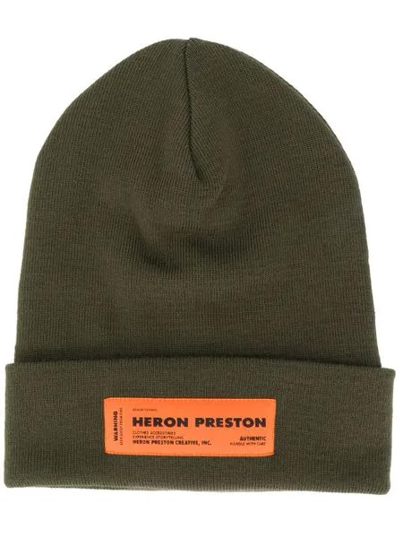 Heron Preston шапка бини с нашивкой-логотипом