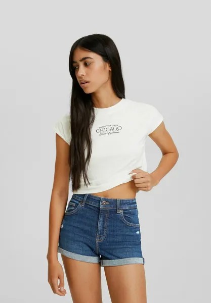 Джинсовые шорты Bershka, цвет blue