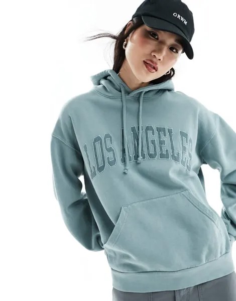 Светло-зеленое худи Pull&Bear Pacific LA