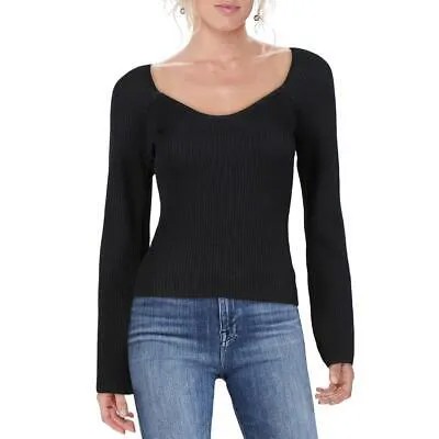 Женская черная вязаная рубашка с квадратным вырезом Line - Dot Melissa, топ XS BHFO 7486