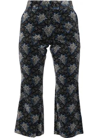 Comme Des Garçons Pre-Owned бархатные укороченные брюки с принтом