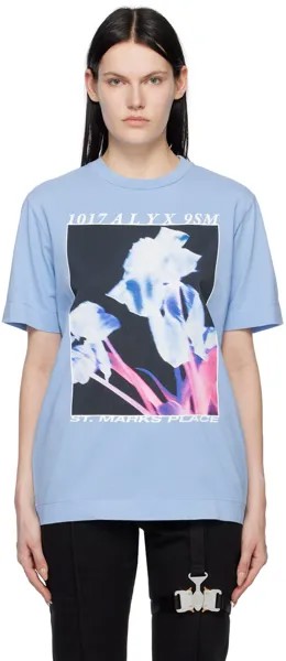 Синяя футболка Icon с цветочным принтом 1017 ALYX 9SM