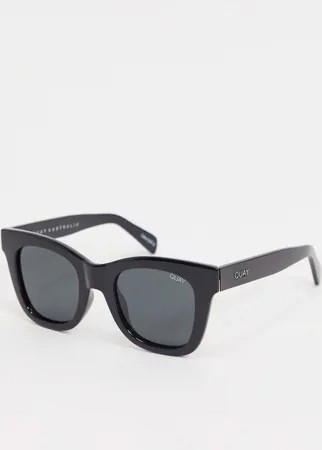 Черные солнцезащитные очки в большой квадратной оправе Quay Australia-Черный