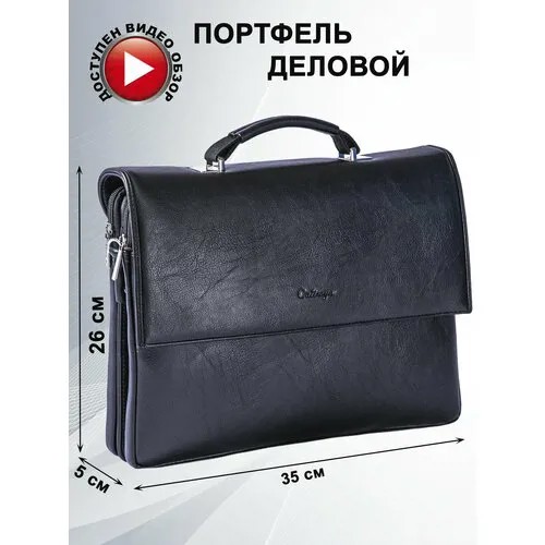 Портфель Catiroya CC294-6, фактура гладкая, черный