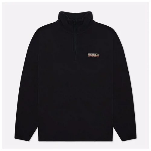 Мужская толстовка Napapijri Patch Half Zip Fleece чёрный , Размер XXL