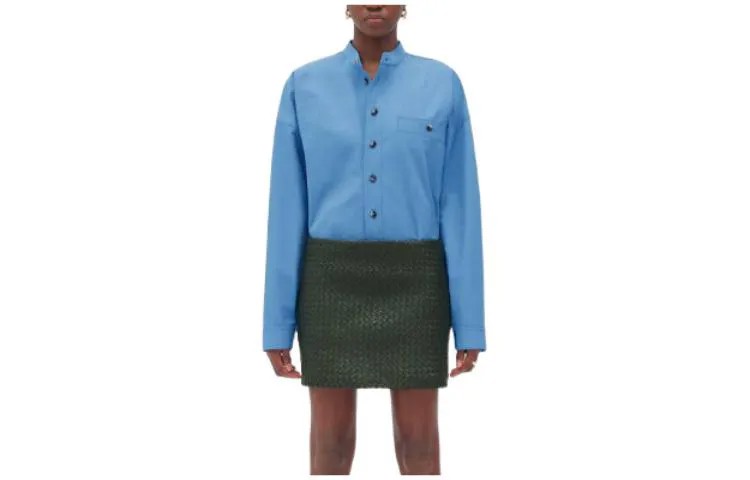 Рубашка женская синяя Bottega Veneta