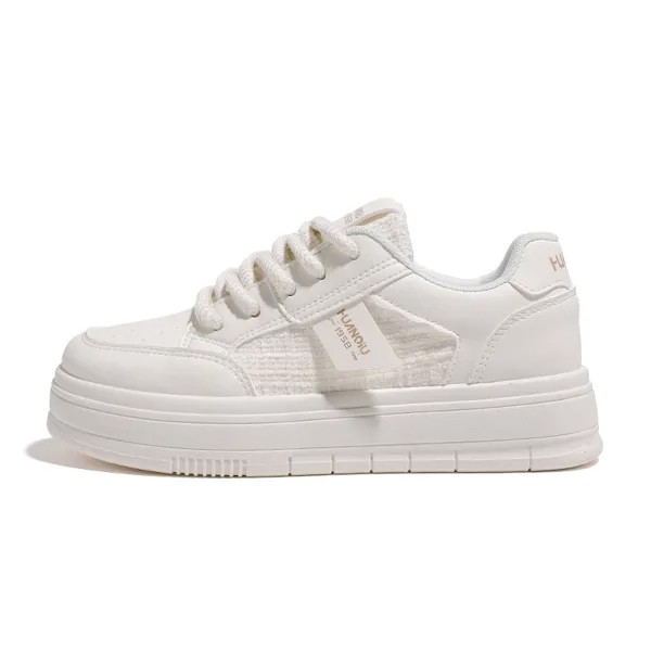 Кроссовки HUANQIU Skateboarding Shoes Women's Low-top Beige, бежевый