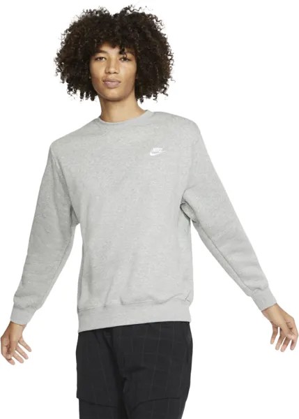 Худи мужское Nike M Sportswear Club Fleece Crew серое S