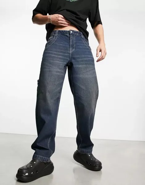 Мешковатые джинсы ASOS со столярными деталями, потертость 2000 года