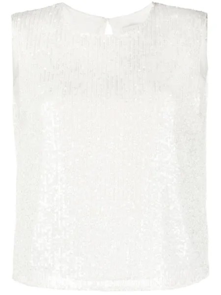 Claudie Pierlot топ с пайетками, белый