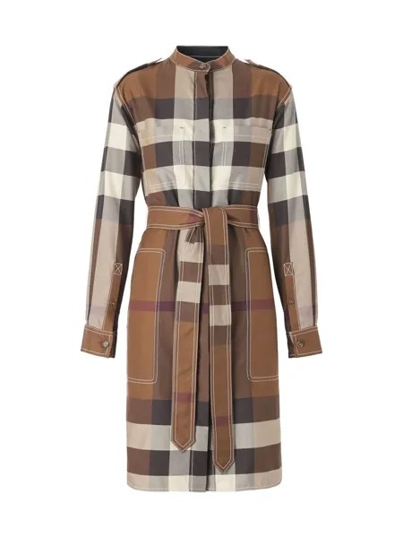 Платье-рубашка в клетку Aurelia Burberry, коричневый