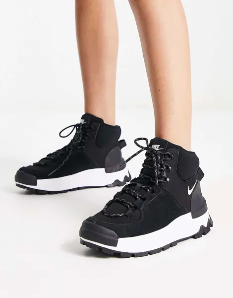 Классические ботинки Nike City черно-белые