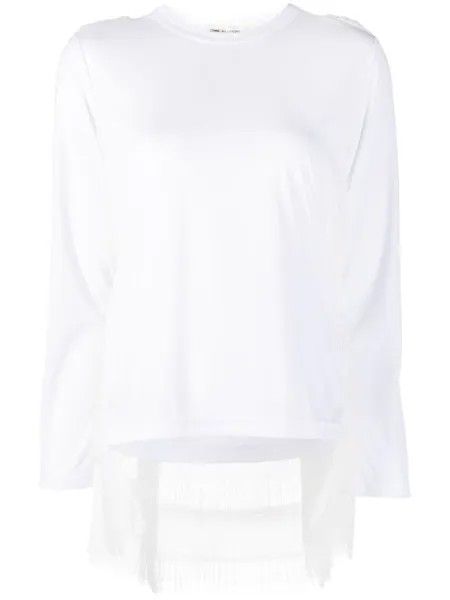 Comme Des Garçons топ с оборками и длинными рукавами, белый