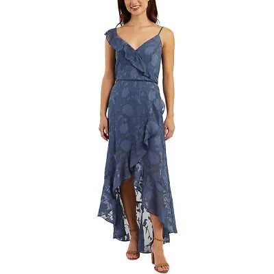 Женское синее асимметричное длинное вечернее платье BCX XS BHFO 8048