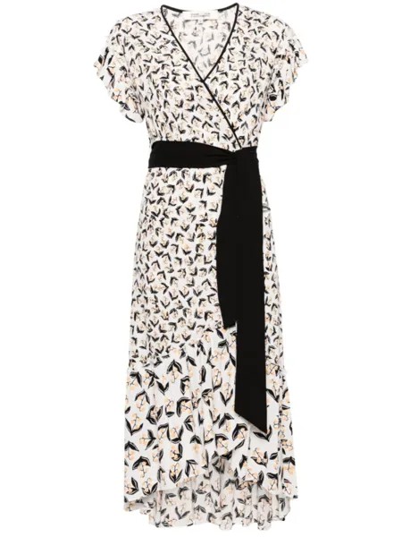 Платье Violla с запахом и цветочным принтом DVF Diane von Furstenberg, белый