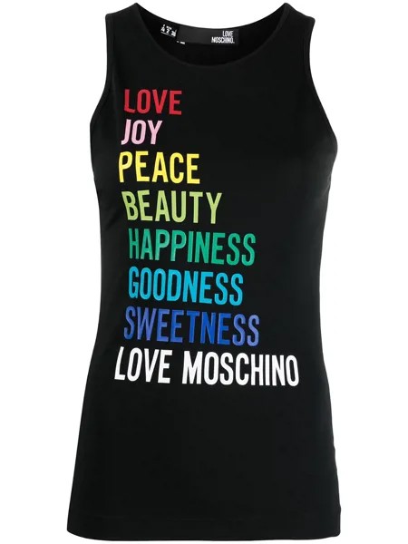 Love Moschino топ без рукавов с надписью