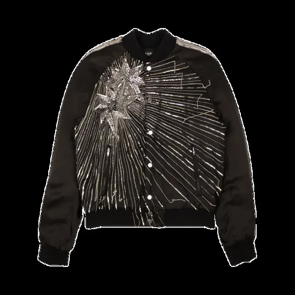Куртка Amiri Viscose Beaded Star Design Bomber 'Black', черный