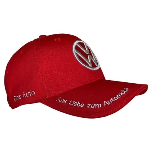 Бейсболка бини VOLKSWAGEN Мужская бейсболка Фольксваген / VOLKSWAGEN мужская кепка, размер 55-58, красный