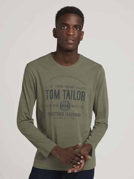 Лонгслив мужской 1027417 TOM TAILOR зеленый M
