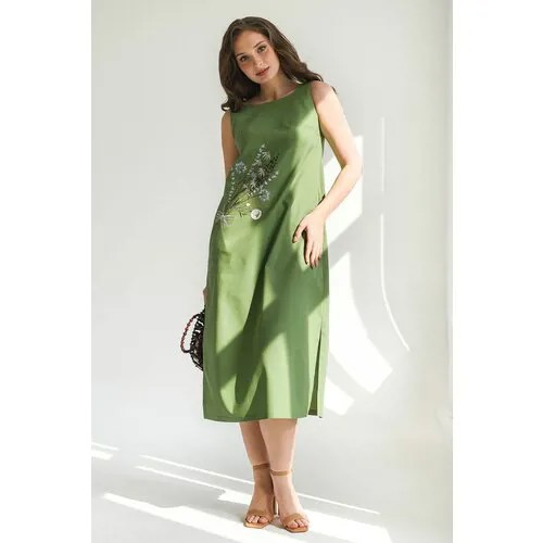 Платье Оптима Трикотаж, размер 46, зеленый