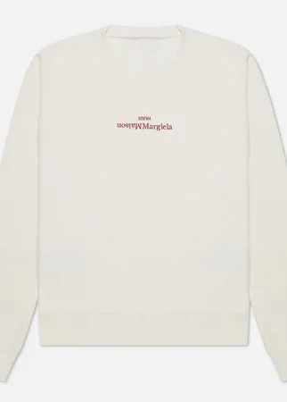 Мужская толстовка Maison Margiela Upside Down Logo Embroidered, цвет белый, размер 44