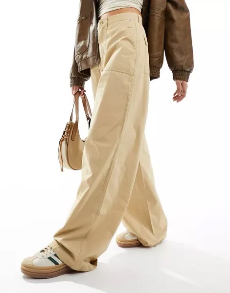 Песочные широкие брюки карго с завышенной талией Tommy Jeans Claire