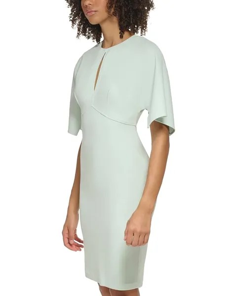 Платье Calvin Klein Scuba Crepe Sheath with Cape Sleeves, цвет Celadon