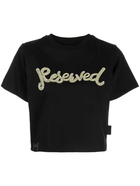 Izzue укороченная футболка Reserved с бисером, черный