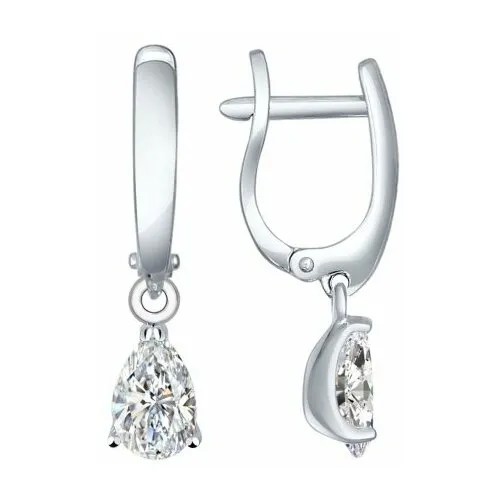 Серьги Яхонт, серебро, 925 проба, фианит, , бесцветный