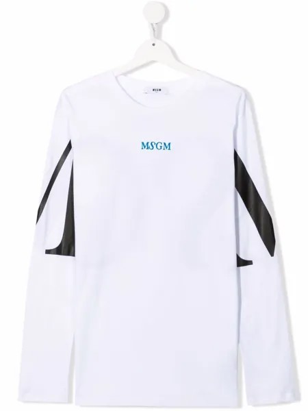MSGM Kids футболка с длинными рукавами и логотипом