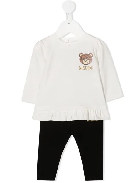 Moschino Kids спортивный костюм с принтом Teddy Bear и оборками