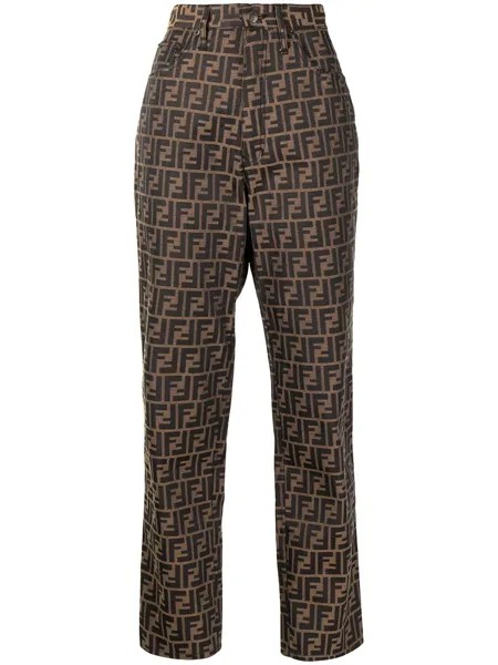 Fendi Pre-Owned прямые брюки с узором Zucca