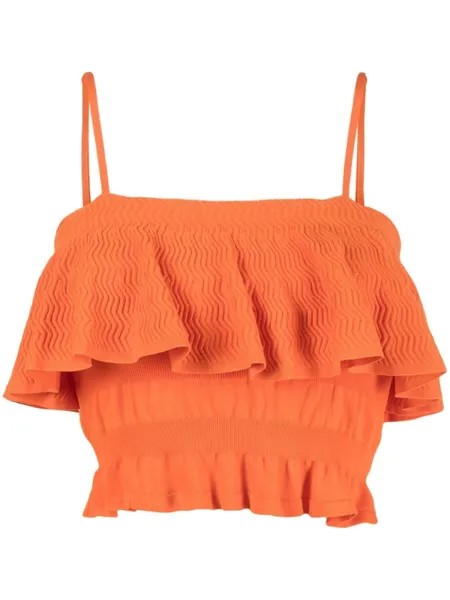 Solid & Striped лиф бикини The Kaia с узором зигзаг, оранжевый